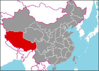 チベット自治区の位置