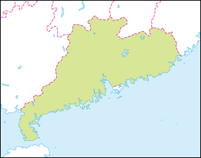 広東省地図の小さい画像