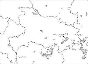 湖北省白地図(省都あり)の小さい画像