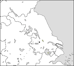 江蘇省白地図(省都あり)の小さい画像