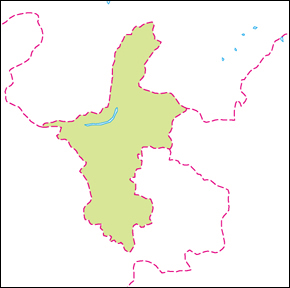 寧夏回族自治区地図の小さい画像