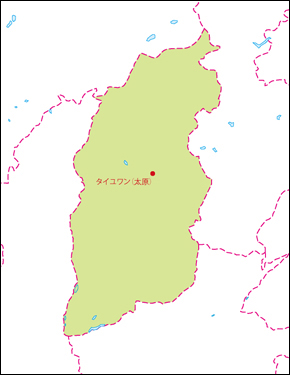 山西省地図(省都あり)の小さい画像