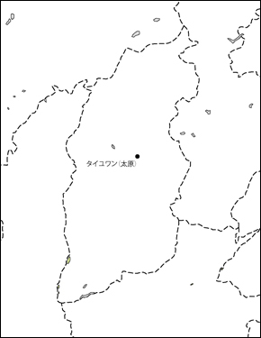 山西省白地図(省都あり)の小さい画像