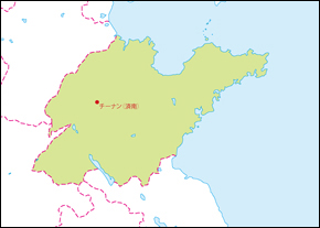 山東省地図(省都あり)の小さい画像