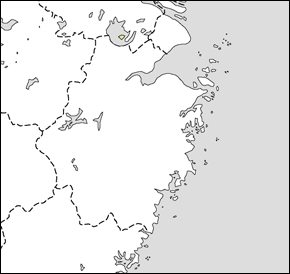 浙江省白地図の小さい画像