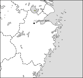 浙江省白地図(省都あり)の小さい画像