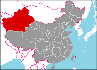 新疆ウイグル自治区の位置
