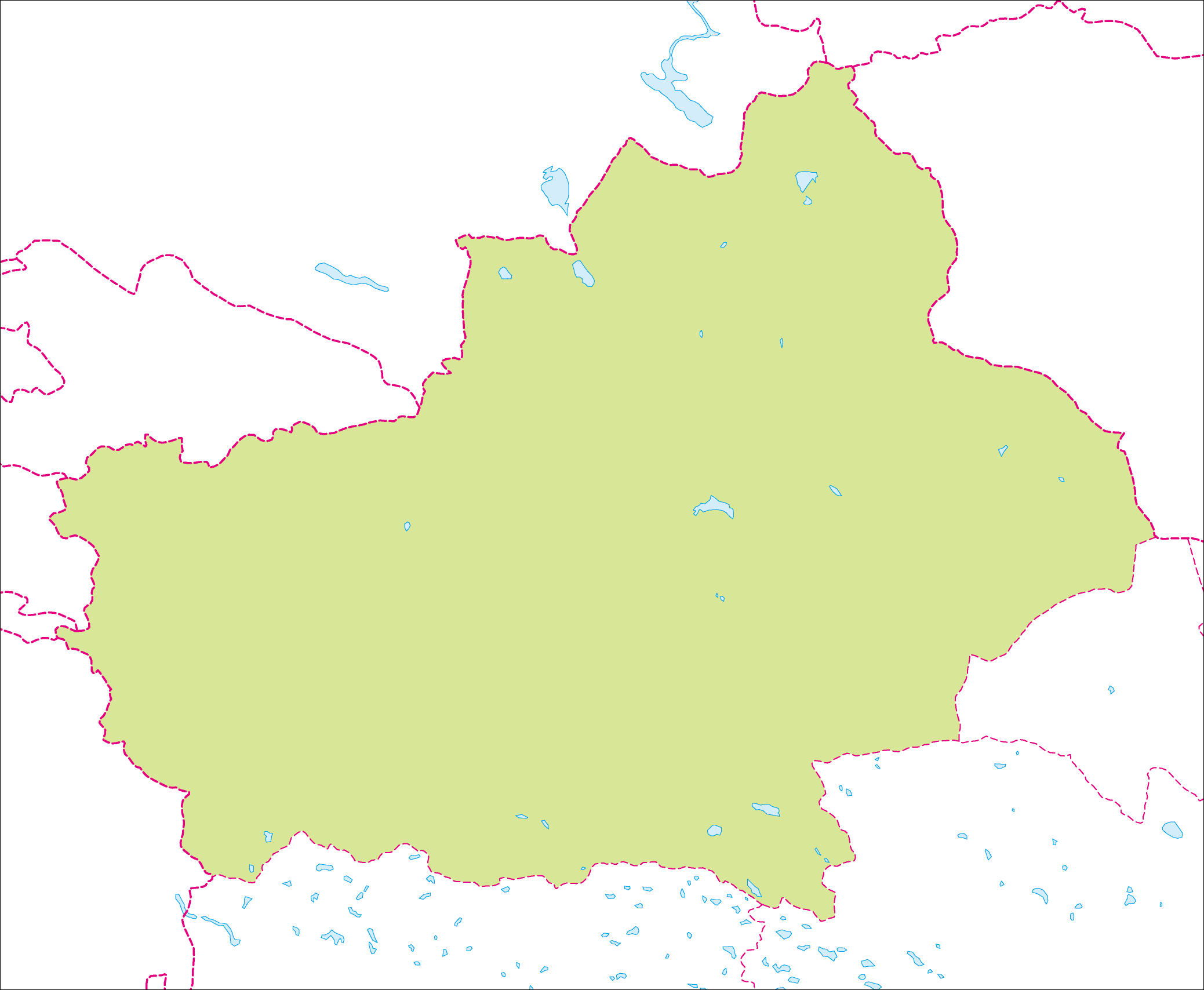 新疆ウイグル自治区地図のフリーデータの画像