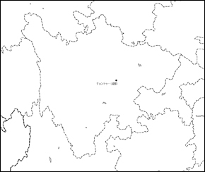 四川省白地図(省都あり)の小さい画像
