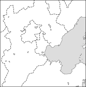 天津市白地図の小さい画像