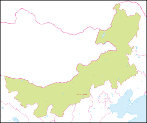 内モンゴル自治区地図(省都あり)の小さい画像