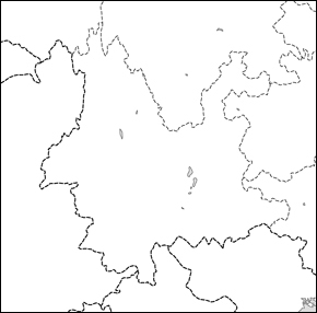 雲南省白地図の小さい画像