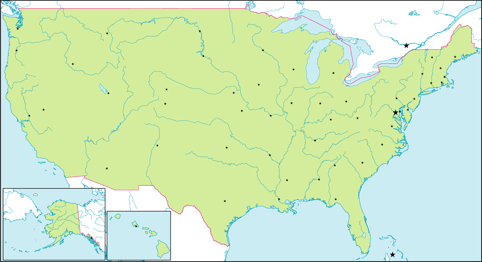 アメリカ合衆国地図のフリー画像
