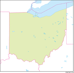 オハイオ州の地図 白地図 State Of Ohio