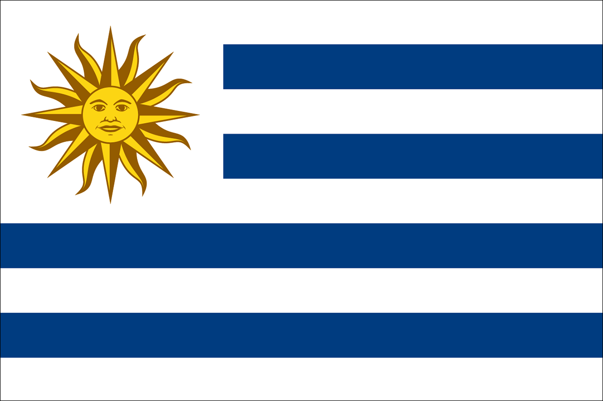 ウルグアイの国旗 意味やイラストのフリー素材など 世界の国旗 世界の国旗