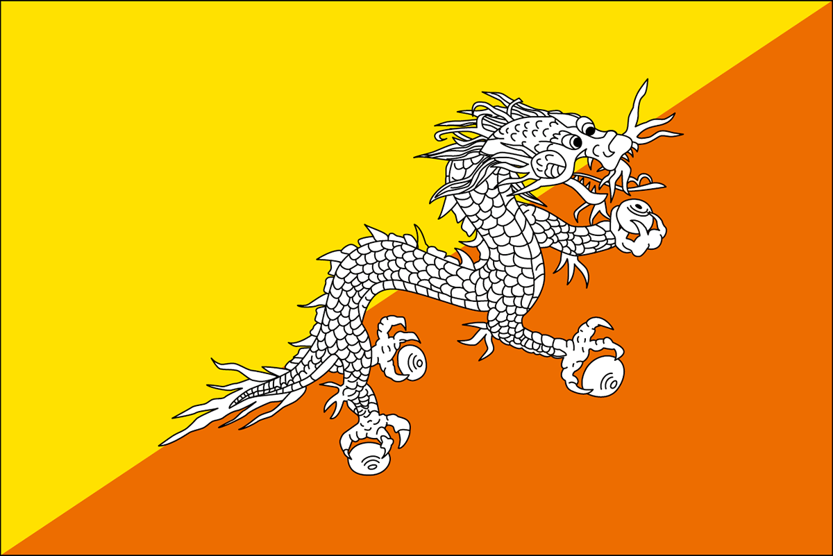 ブータンの国旗 意味やイラストのフリー素材など 世界の国旗 世界の国旗