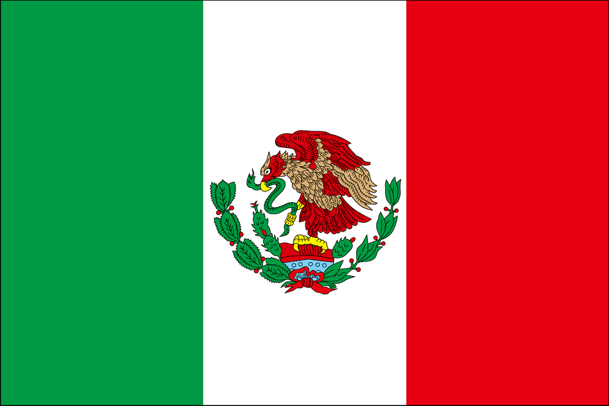 新しいスタイル メキシコ国旗 180cm幅 エクスラン