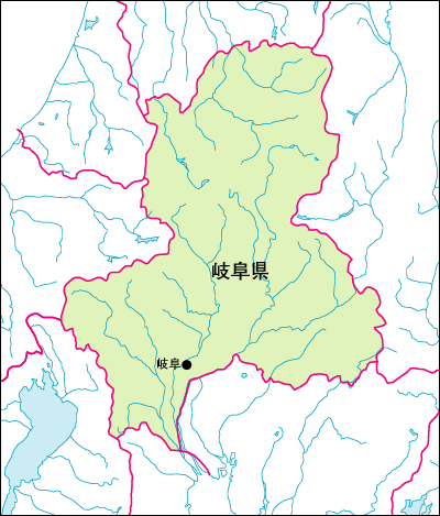 岐阜県の地図 白地図