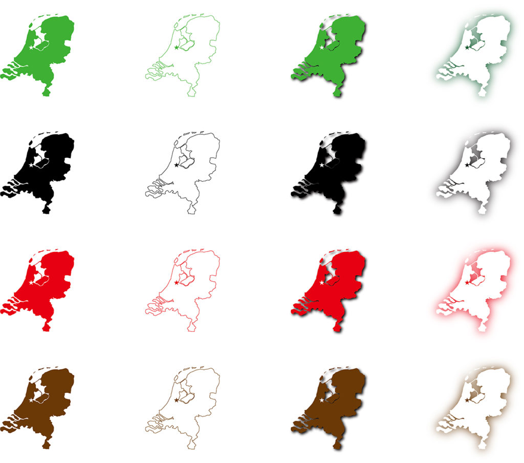 オランダのフリー素材地図 世界地図