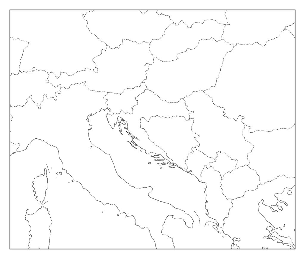 クロアチアのフリー素材地図 世界地図