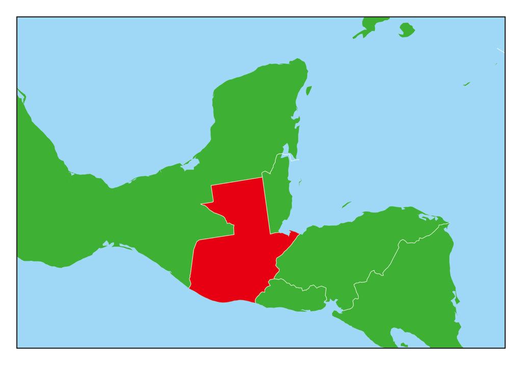 グアテマラのフリー素材地図 世界地図