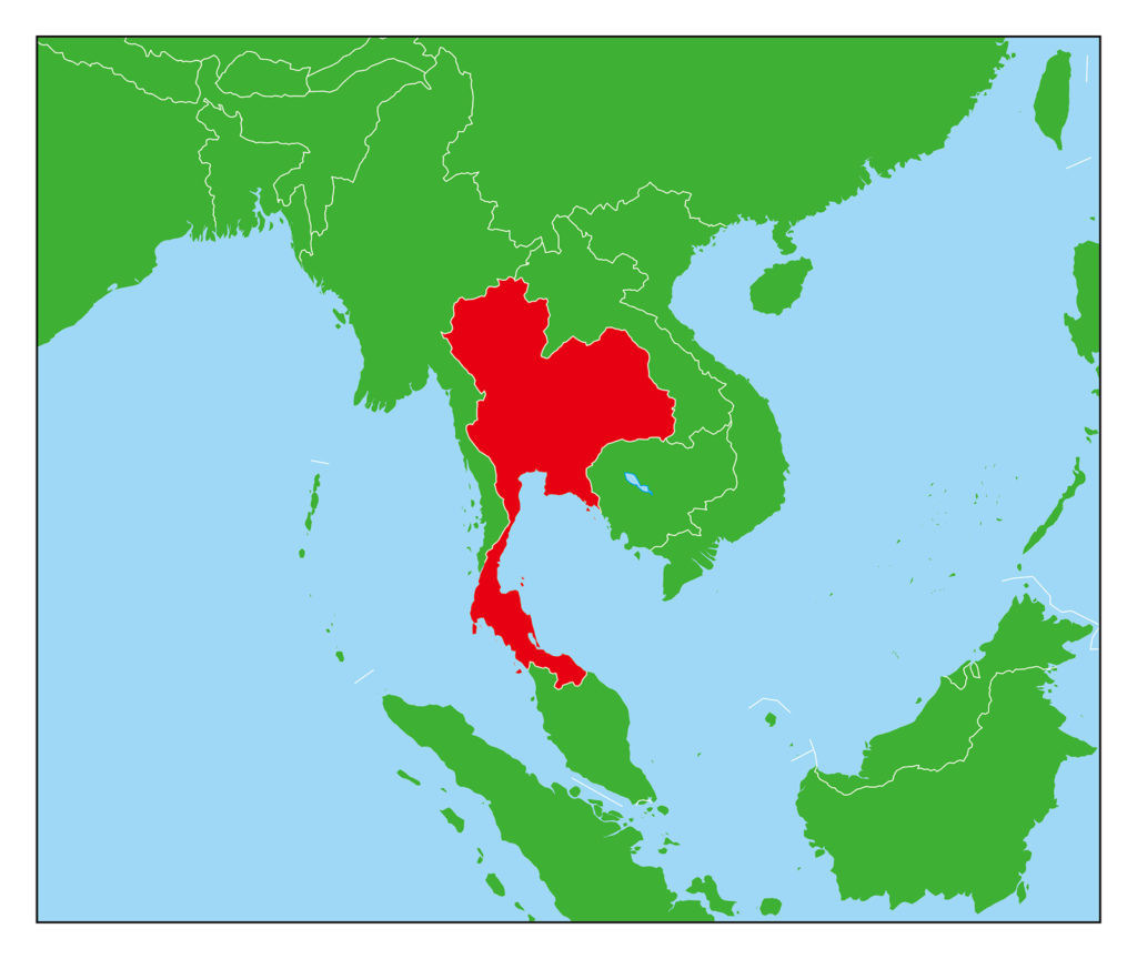 タイのフリー素材地図 世界地図