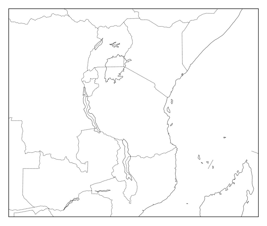 タンザニアのフリー素材地図 世界地図