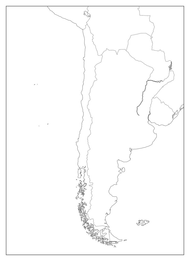 チリのフリー素材地図 世界地図
