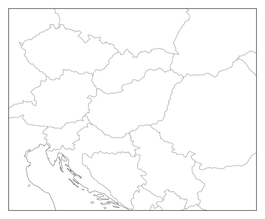 ハンガリーのフリー素材地図 世界地図