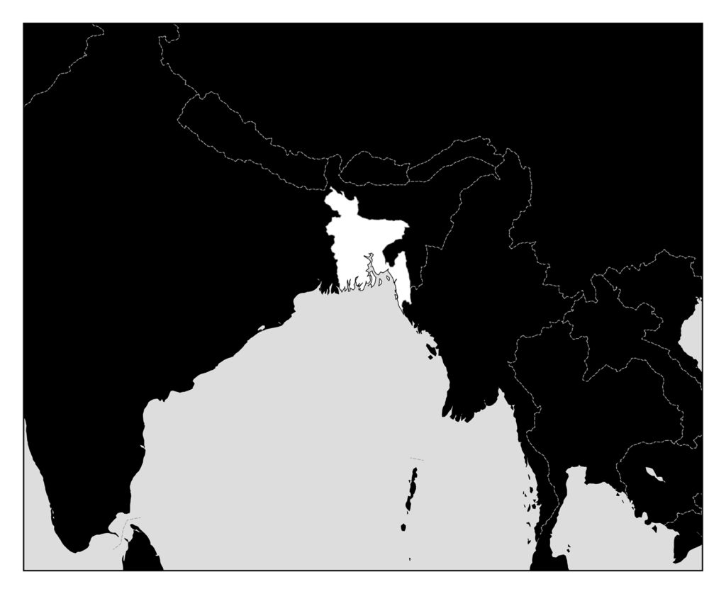 バングラデシュのフリー素材地図 世界地図