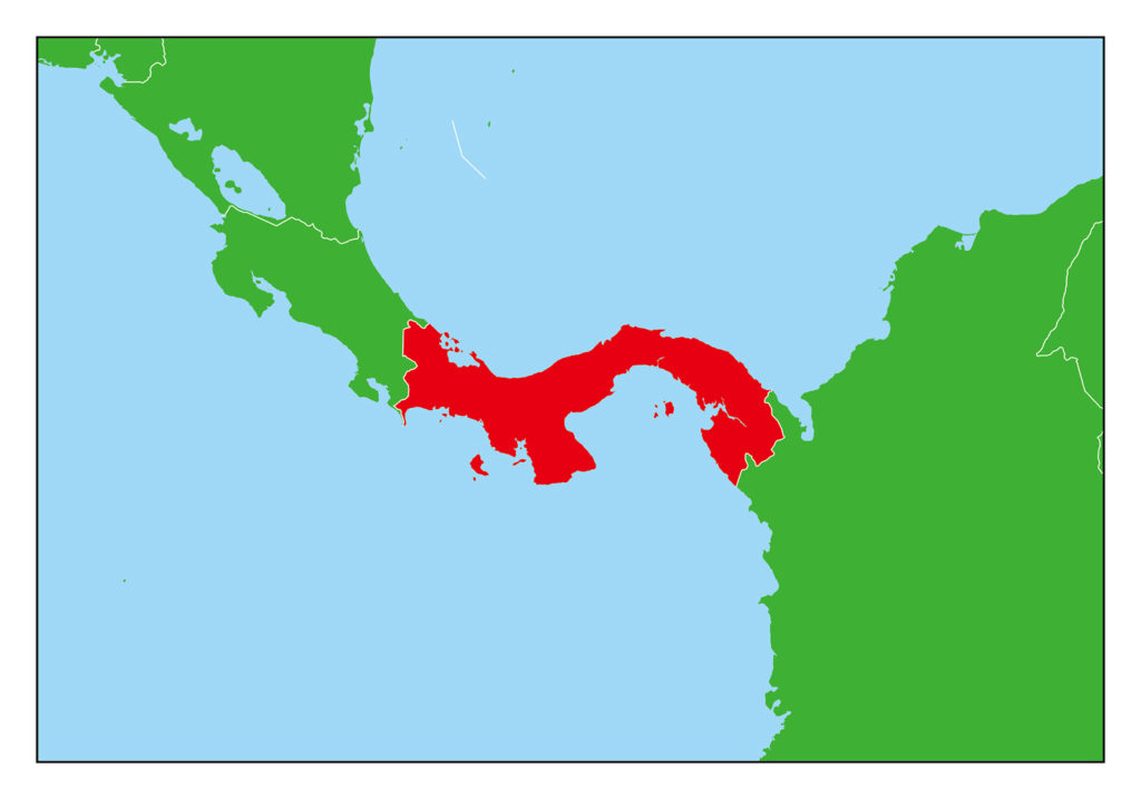 パナマのフリー素材地図 世界地図