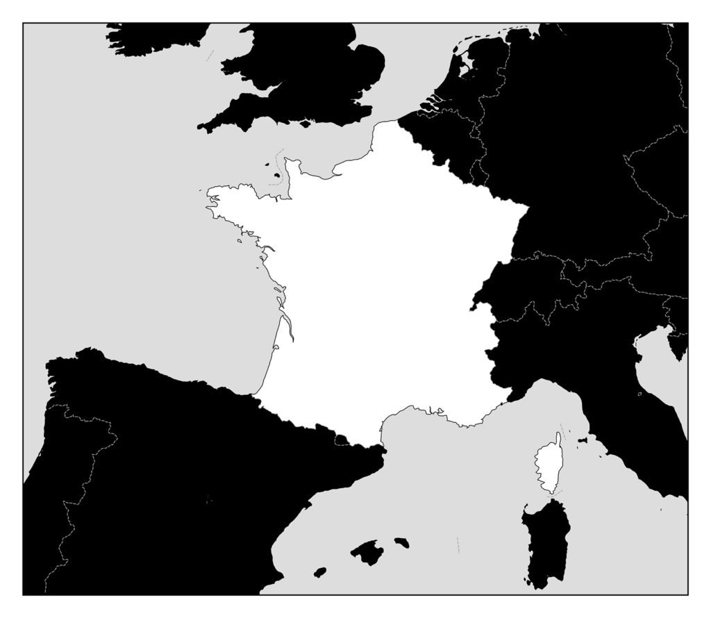 フランスのフリー素材地図 世界地図