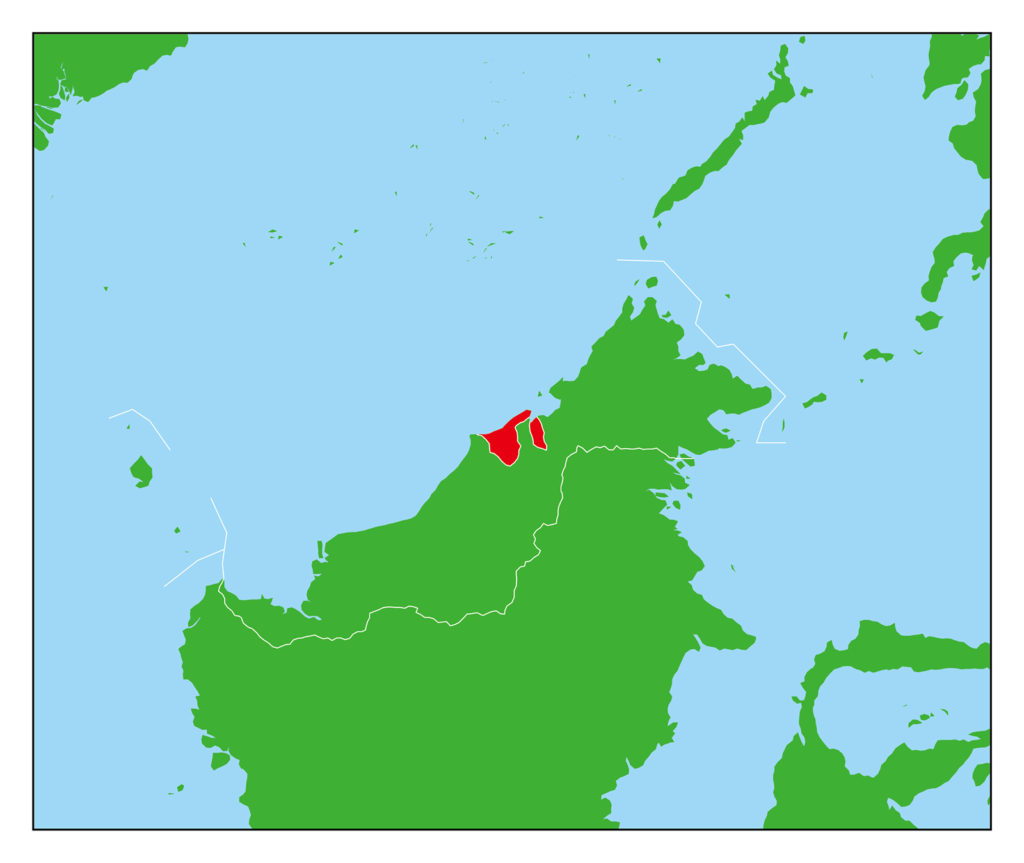 ブルネイのフリー素材地図 世界地図