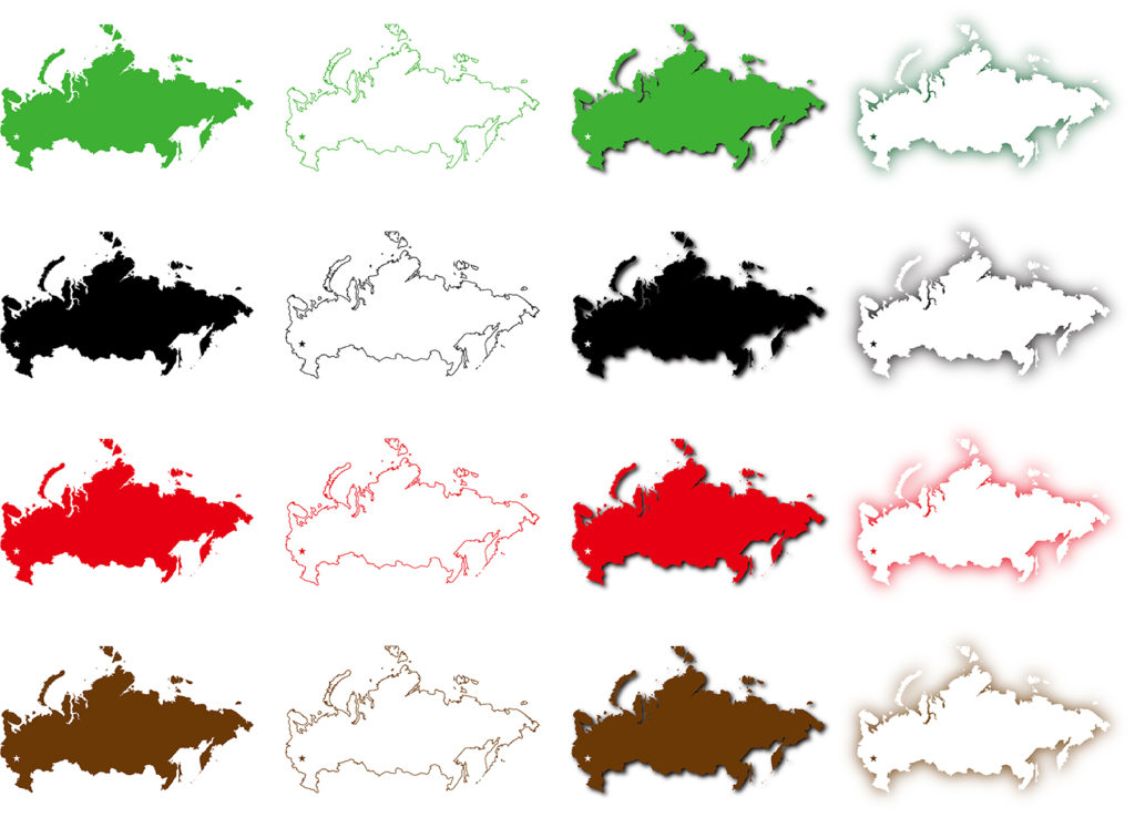ロシアのフリー素材地図 世界地図