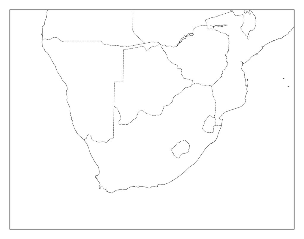 南アフリカのフリー素材地図 世界地図