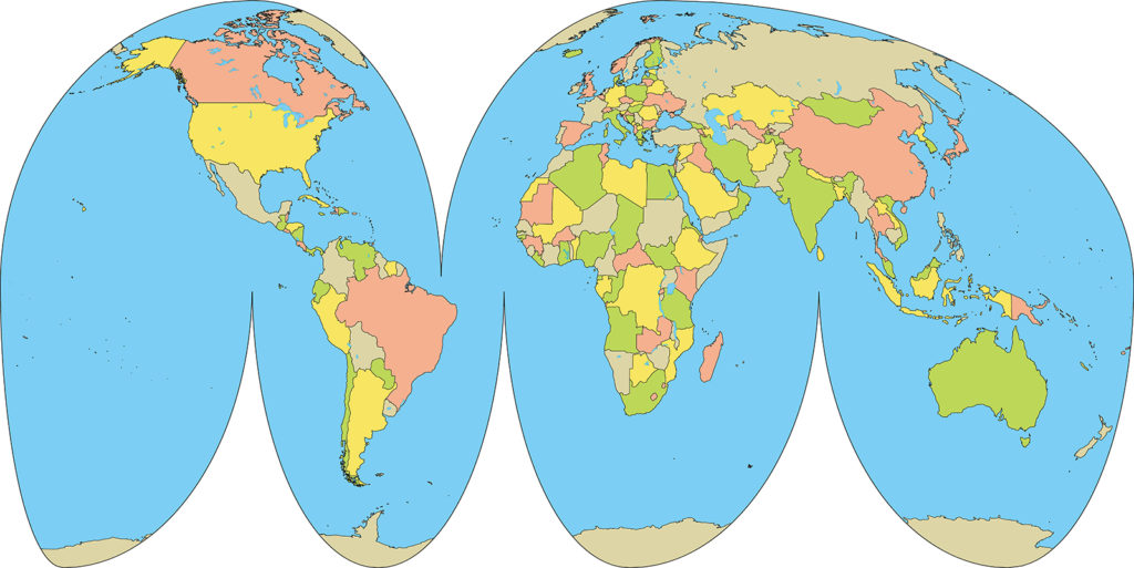 世界地図の白地図フリー画像 世界地図