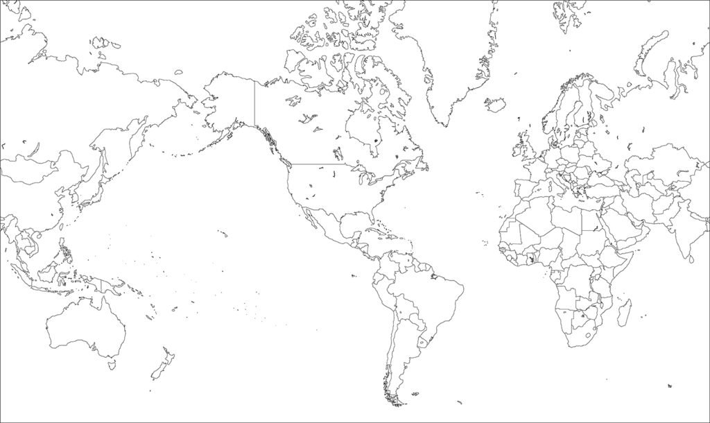 無料ダウンロード 世界地図 白地図 A3 デザイン文具