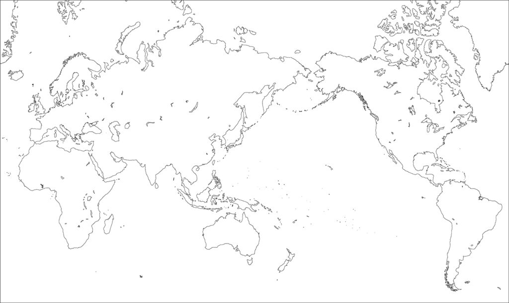 最新イラスト 世界地図 白黒